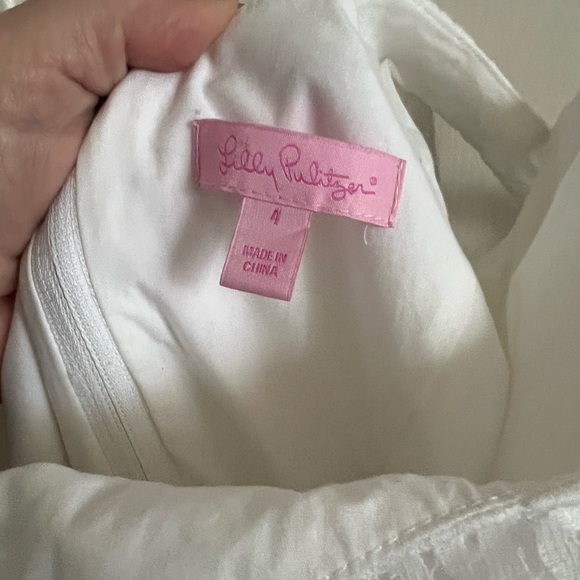 Lily Pulitzer Posey White Resort dress. Daisy Lane Lace. Sleeveless.EUC! Size 4. - Picture 4 of 8